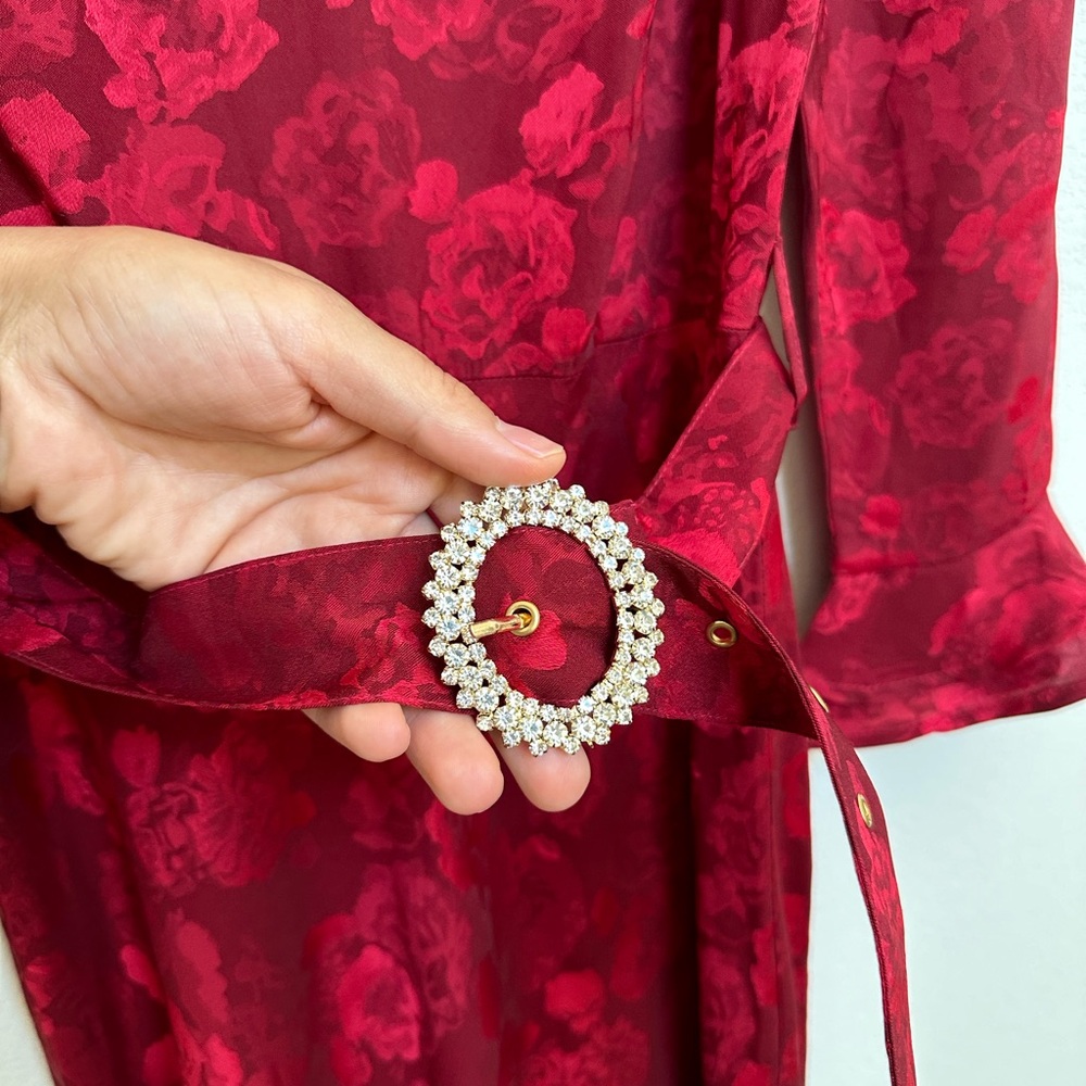 BRAND NEW RAHI Flora Belted Midi Dress - Picture 12 of 14